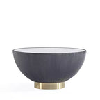 Manhattan Comfort Ensemble de 2 tables basses et tables d'appoint Anderson en similicuir avec plateau en métal