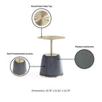 Manhattan Comfort Ensemble de 2 tables basses et tables d'appoint Anderson en similicuir avec plateau en métal