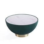 Manhattan Comfort Ensemble de 2 tables basses et tables d'appoint Anderson en similicuir avec plateau en métal
