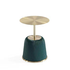 Manhattan Comfort Ensemble de 2 tables basses et tables d'appoint Anderson en similicuir avec plateau en métal