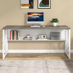 Bureau d'angle Lantine avec tiroirs, bureau informatique exécutif de 63 pouces et classeur latéral pour bureau à domicile