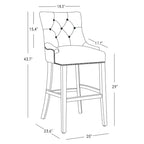 Tabouret de bar à dossier ailé capitonné WestinTrends 29 en lin (ensemble de 2), marron