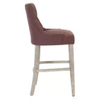 Tabouret de bar à dossier ailé capitonné WestinTrends 29 en lin (ensemble de 2), marron