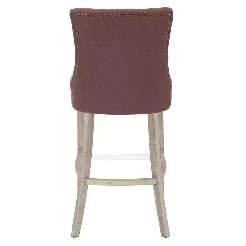 Tabouret de bar à dossier ailé capitonné WestinTrends 29 en lin (ensemble de 2), marron
