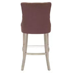 Tabouret de bar à dossier ailé capitonné WestinTrends 29 en lin (ensemble de 2), marron