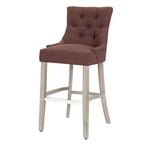 Tabouret de bar à dossier ailé capitonné WestinTrends 29 en lin (ensemble de 2), marron