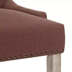 Tabouret de bar à dossier ailé capitonné WestinTrends 29 en lin (ensemble de 2), marron
