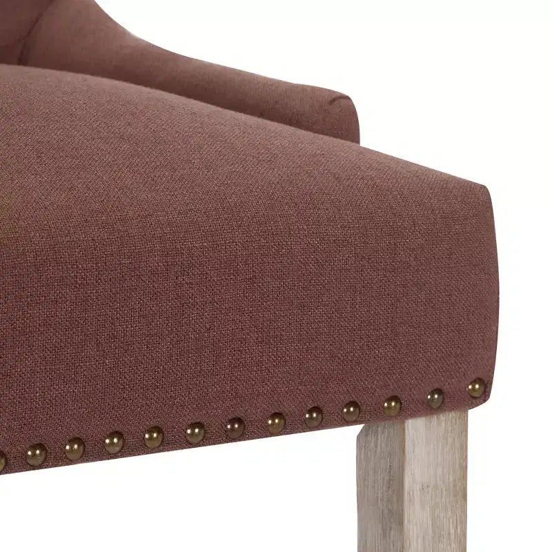 Tabouret de bar à dossier ailé capitonné WestinTrends 29 en lin (ensemble de 2), marron