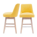WestinTrends 2 tabourets de bar rembourrés pivotants hauteur comptoir, moutarde