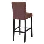 Tabouret de bar rembourré WestinTrends 29 en tissu de lin capitonné, marron