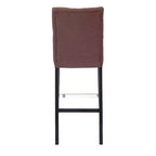 Tabouret de bar rembourré WestinTrends 29 en tissu de lin capitonné, marron