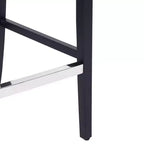 Tabouret de bar rembourré WestinTrends 29 en tissu de lin capitonné, marron