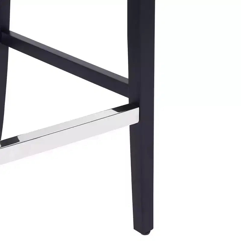 Tabouret de bar rembourré WestinTrends 29 en tissu de lin capitonné, marron