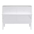 Lit escamotable grand lit/queen size avec port USB et étagères amovibles de chaque côté, blanc/gris, 4A -ModernLuxe