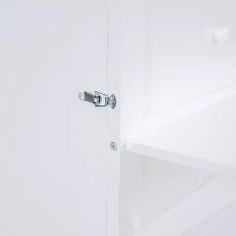 Lit escamotable grand lit/queen size avec port USB et étagères amovibles de chaque côté, blanc/gris, 4A -ModernLuxe