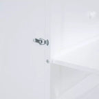 Lit escamotable grand lit/queen size avec port USB et étagères amovibles de chaque côté, blanc/gris, 4A -ModernLuxe