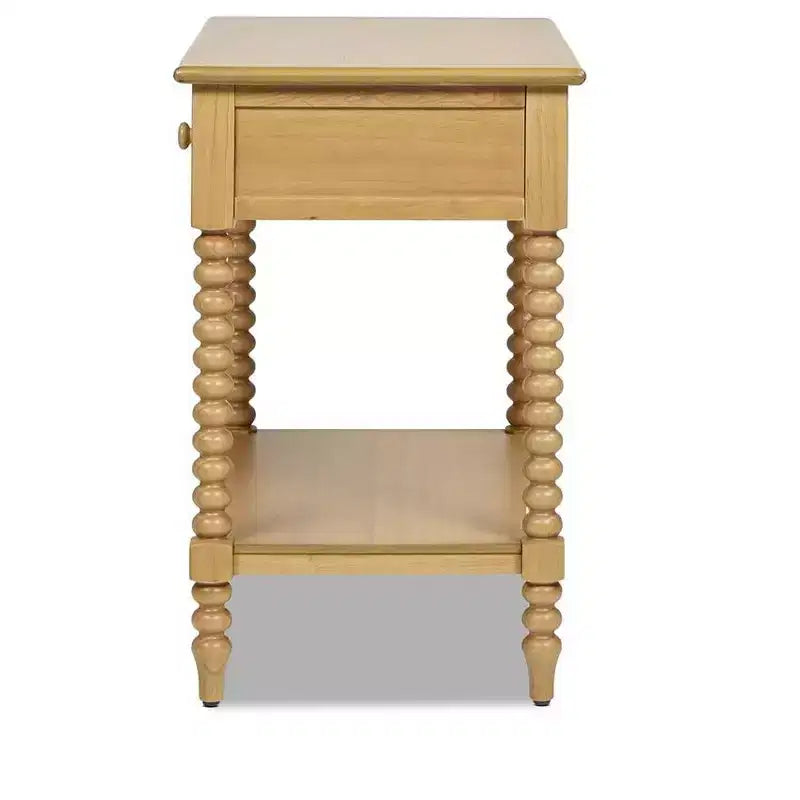 Table d'appoint de rangement Easton 28 Modern Farmhouse avec 1 tiroir et une étagère, bois brun naturel