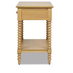 Table d'appoint de rangement Easton 28 Modern Farmhouse avec 1 tiroir et une étagère, bois brun naturel