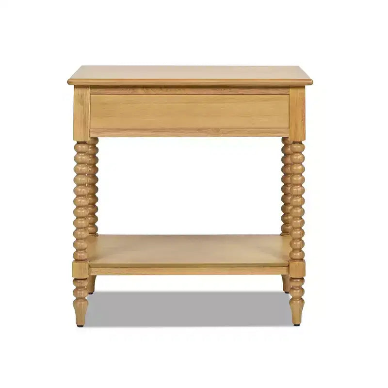 Table d'appoint de rangement Easton 28 Modern Farmhouse avec 1 tiroir et une étagère, bois brun naturel
