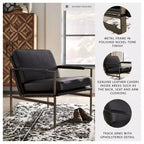Chaise d'appoint contemporaine Puckman noire de Signature Design by Ashley