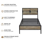 Cadre de lit VECELO avec tête de lit en bois, lit plateforme robuste