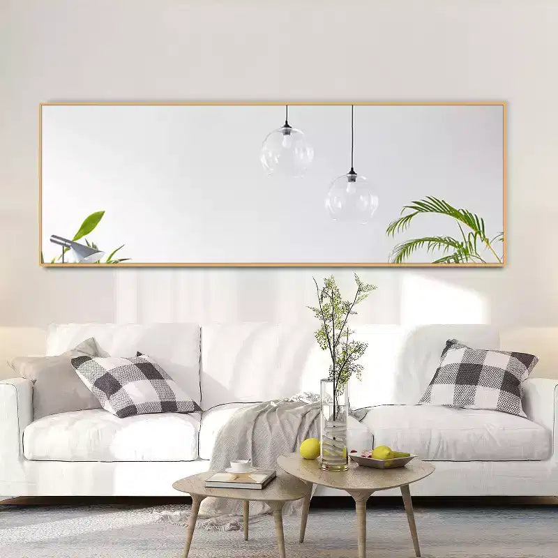 Dovelina Miroir mural rectangulaire en métal pleine longueur Grand miroir mural