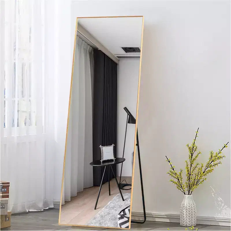Dovelina Miroir mural rectangulaire en métal pleine longueur Grand miroir mural