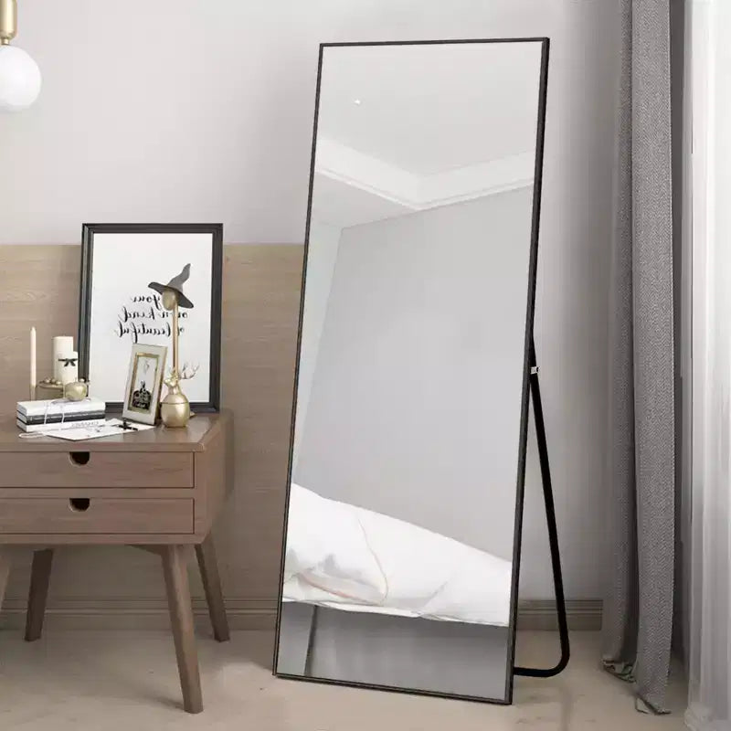 Dovelina Miroir mural rectangulaire en métal pleine longueur Grand miroir mural