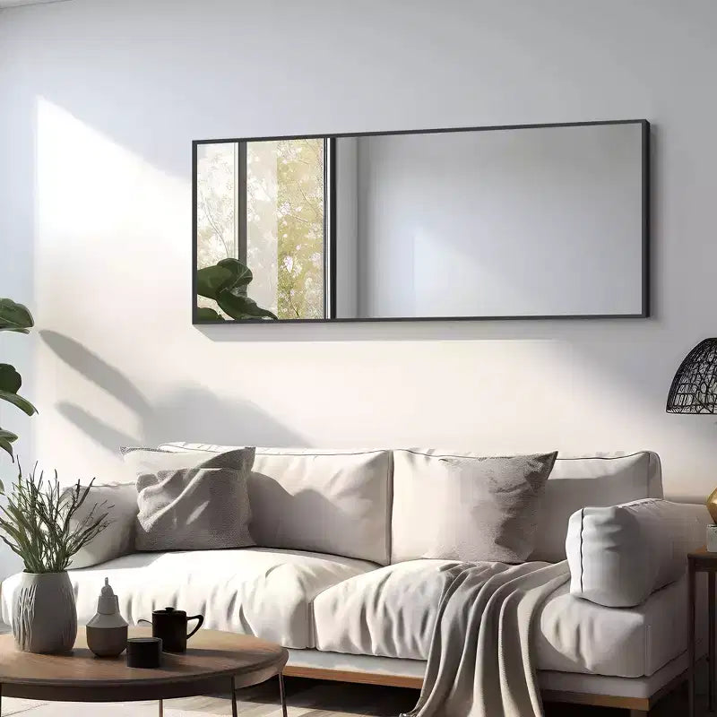 Dovelina Miroir mural rectangulaire en métal pleine longueur Grand miroir mural