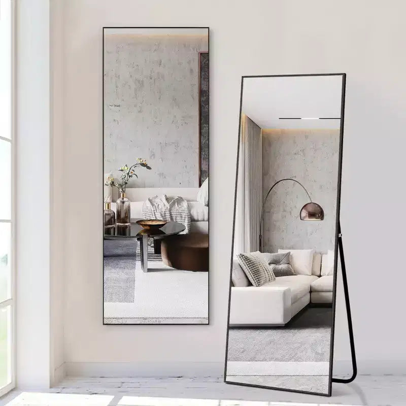 Dovelina Miroir mural rectangulaire en métal pleine longueur Grand miroir mural