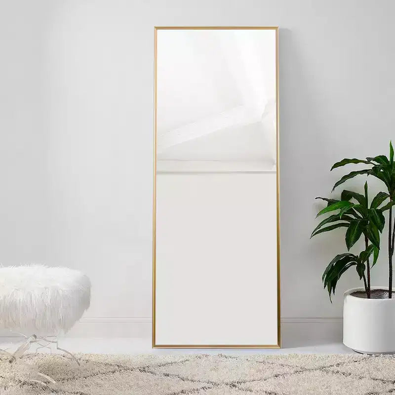 Dovelina Miroir mural rectangulaire en métal pleine longueur Grand miroir mural