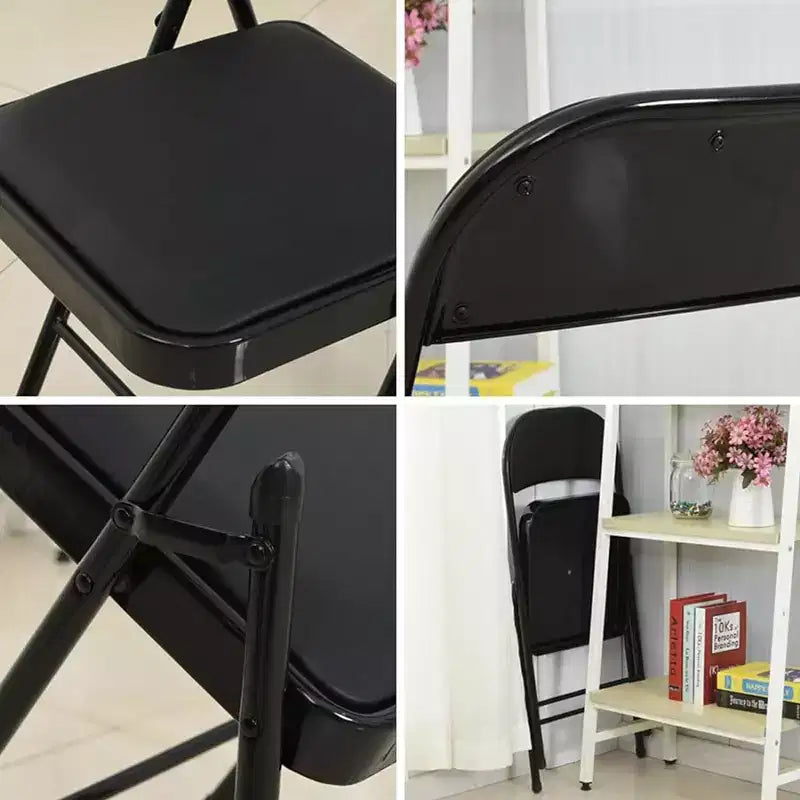 SUGIFT Lot de 4 chaises pliantes, noires