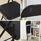 SUGIFT Lot de 4 chaises pliantes, noires