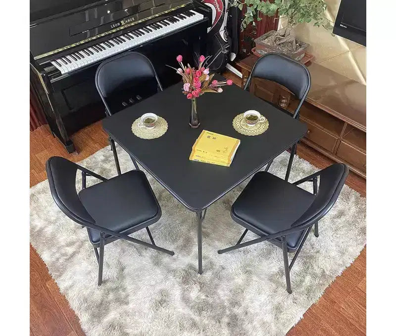 SUGIFT Lot de 4 chaises pliantes, noires