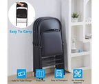 SUGIFT Lot de 4 chaises pliantes, noires