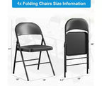 SUGIFT Lot de 4 chaises pliantes, noires