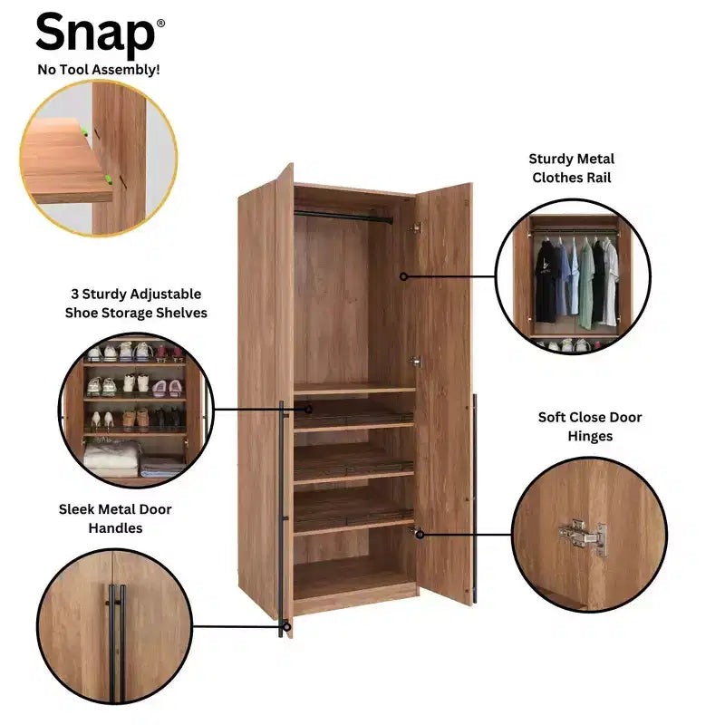 Manhattan Comfort Armoire modulable 2 pièces Lee 4 portes et 8 étagères