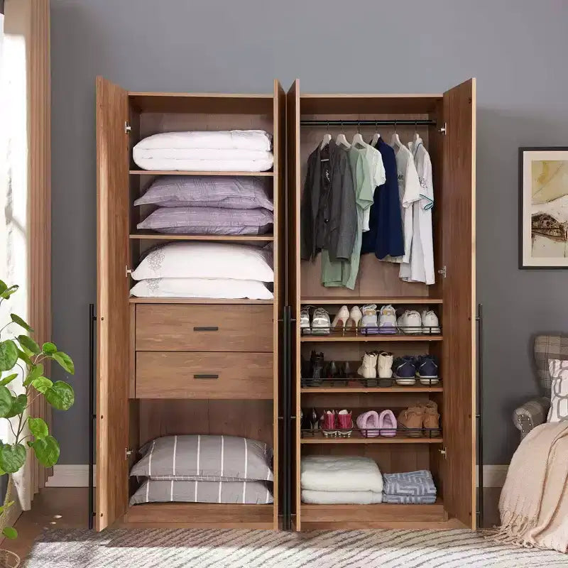 Manhattan Comfort Armoire modulable 2 pièces Lee 4 portes et 8 étagères