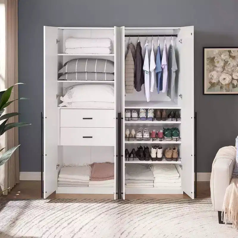 Manhattan Comfort Armoire modulable 2 pièces Lee 4 portes et 8 étagères