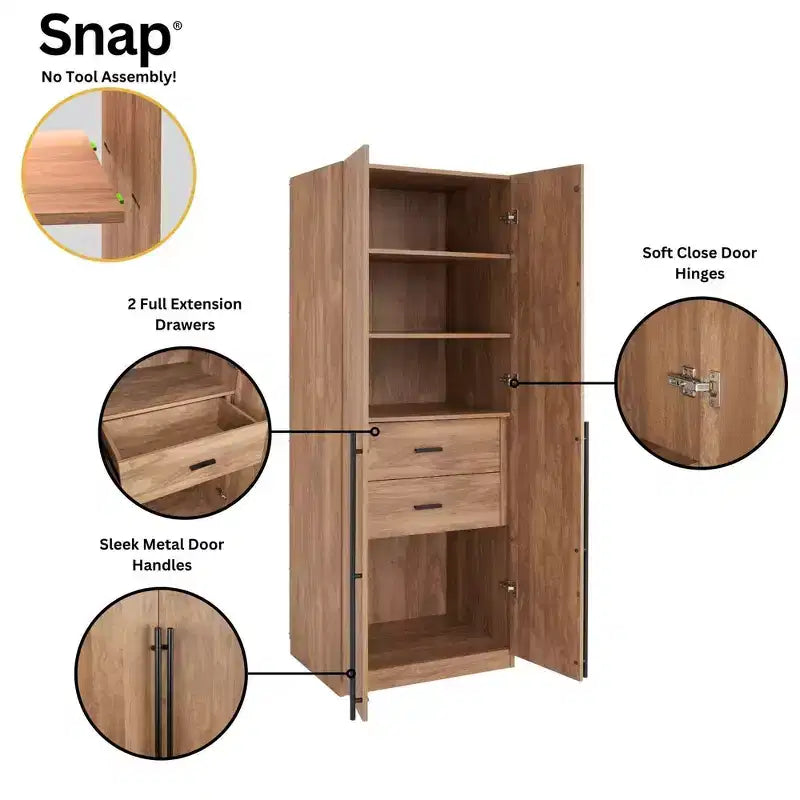 Manhattan Comfort Armoire modulable 2 pièces Lee 4 portes et 8 étagères
