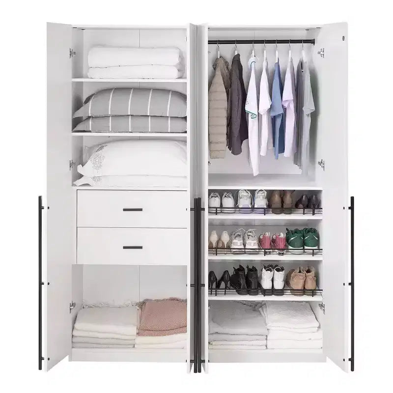 Manhattan Comfort Armoire modulable 2 pièces Lee 4 portes et 8 étagères