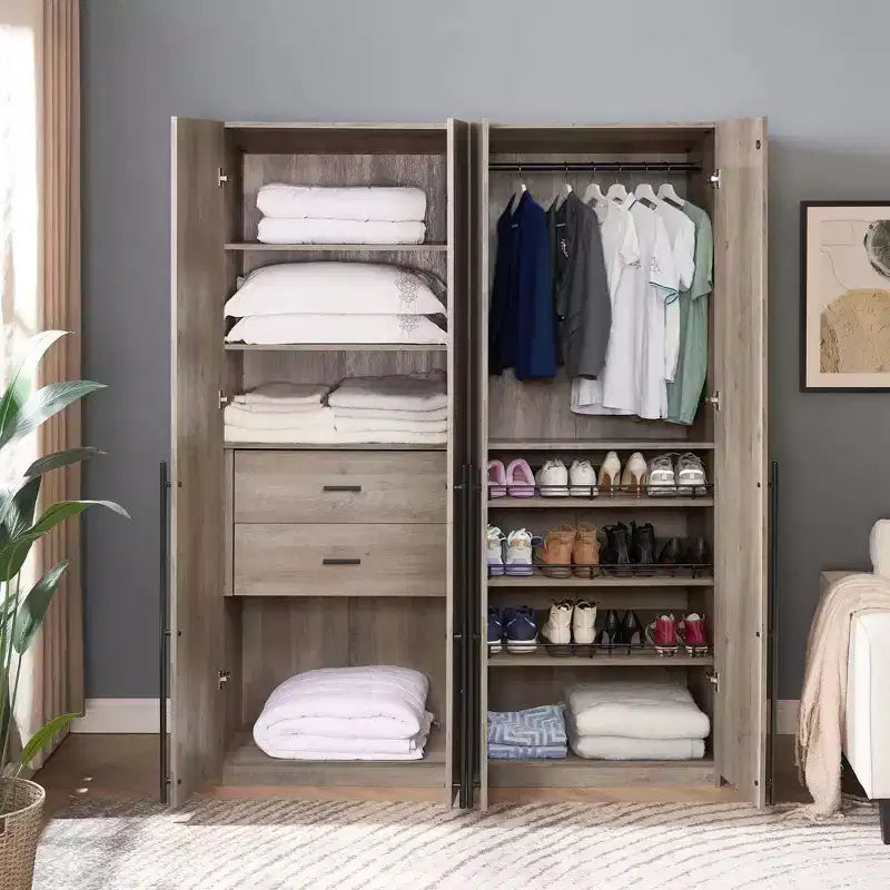 Manhattan Comfort Armoire modulable 2 pièces Lee 4 portes et 8 étagères