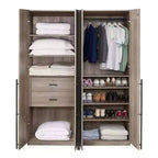 Manhattan Comfort Armoire modulable 2 pièces Lee 4 portes et 8 étagères