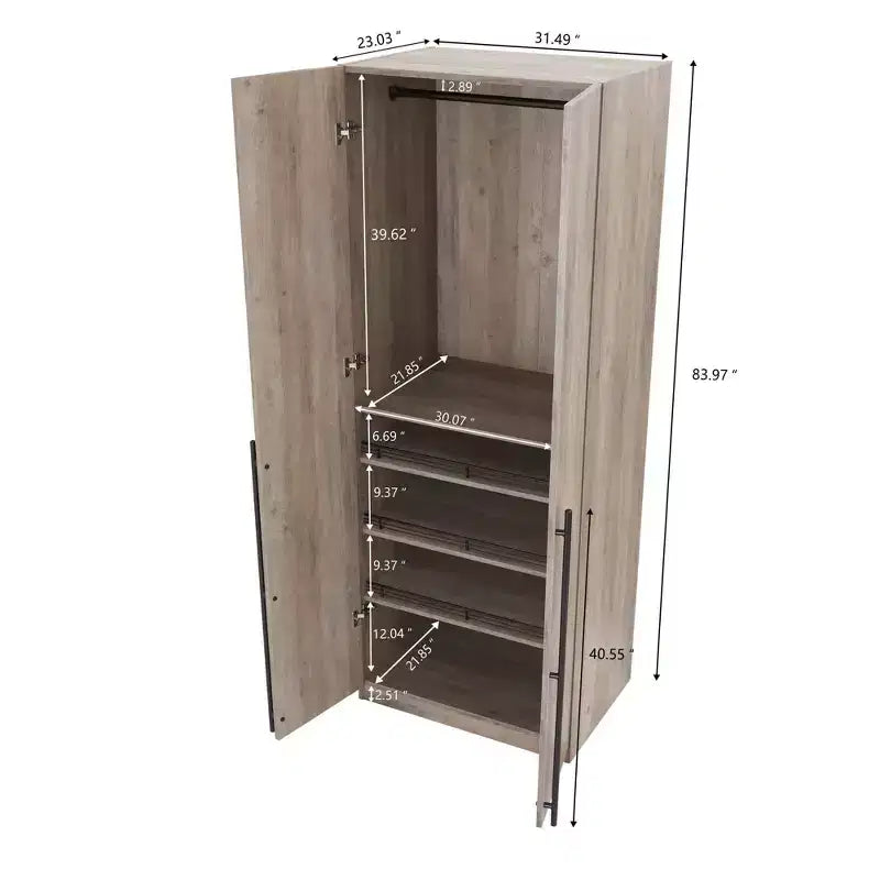 Manhattan Comfort Armoire modulable 2 pièces Lee 4 portes et 8 étagères