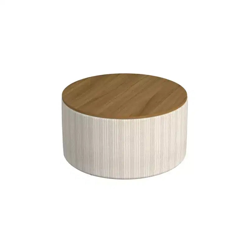Pouf de rangement à plateau en bois - HomePop