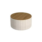 Pouf de rangement à plateau en bois - HomePop