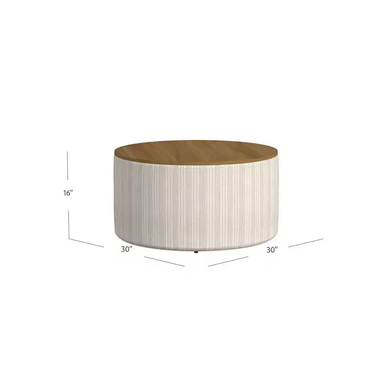 Pouf de rangement à plateau en bois - HomePop