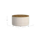 Pouf de rangement à plateau en bois - HomePop
