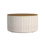 Pouf de rangement à plateau en bois - HomePop