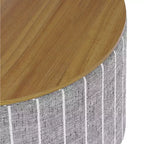 Pouf de rangement à plateau en bois - HomePop